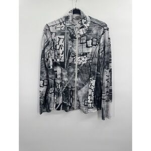 Simply Art By Dolcezza Women L/XL Full Zip Activewear Top Jacket Mixed Media Fit